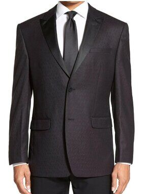 Andrew Marc New York Men's Paisley Pattern Wool Sport Coat, Dark Brown, 44R